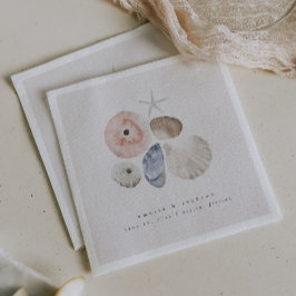 コーストエレガントビーチ結婚式カクテルナプキンス スタンダードカクテルナプキン