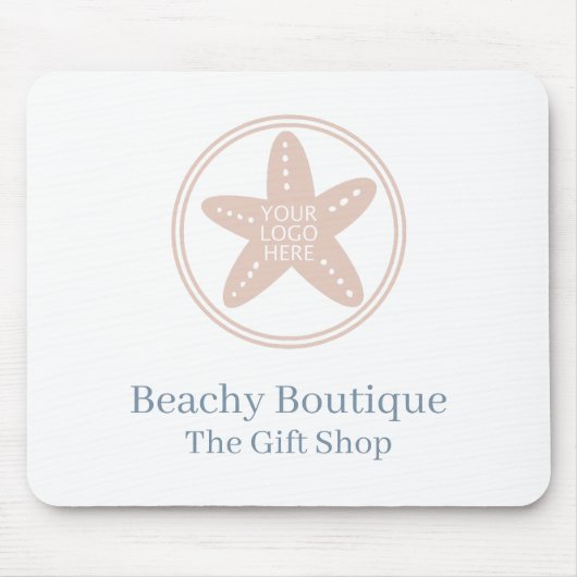 コーストエレガントブティックビーチビジネスロゴホワイト マウスパッド (正面)
