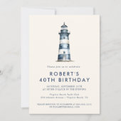 コーストエレガントライトハウスアダルトバースデーパーティー 招待状 (正面)