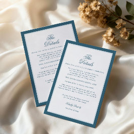 コーストオールドマネーブルーピンストライプ結婚式の詳細 エンクロージャーカード