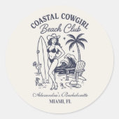 コーストカウガールビーチクラブの花嫁のお別れ会 ラウンドシール (正面)