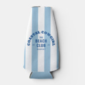 コーストカルガール ビーチクラブ ブルー カバナストライプ ボトルクーラー (正面)
