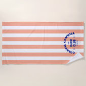 コーストカントリーガール ザ・バッハ・クラブ ピンク カバナ ストライプ ビーチタオル (正面)