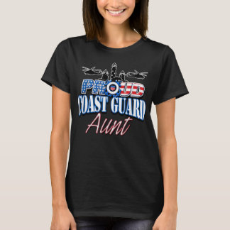コーストガードおばさんシャツUSA国旗の軍隊女性 Tシャツ