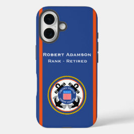 コーストガードエンブレムと色のパーソナライズ iPhone 16ケース