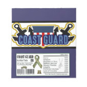 コーストガード軍隊お祝いキャンディバーラッパー ノートパッド (正面)