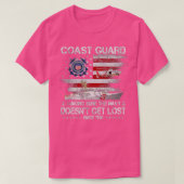 コーストガード退役軍人USCGアメリカ国旗の退役軍人D Tシャツ (デザイン正面)