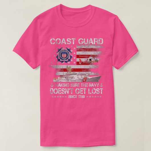 コーストガード退役軍人USCGアメリカ国旗の退役軍人D Tシャツ (デザイン正面)