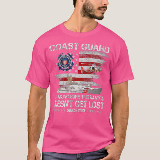 コーストガード退役軍人USCGアメリカ国旗の退役軍人D Tシャツ