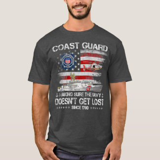コーストガード退役軍人USCGアメリカ国旗の退役軍人D Tシャツ
