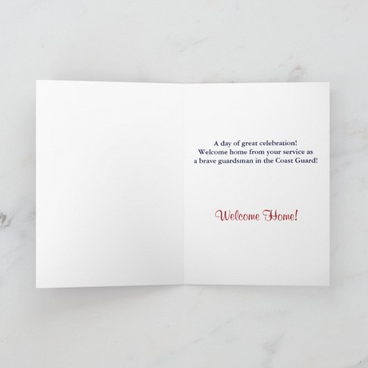 コーストガード – ウェルカムホームガードマングリーティングカード カード (内部)