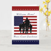 コーストガード – ウェルカムホームガードマングリーティングカード カード (黄色い花)