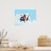 コーストガードMH-65Cドルフィンヘリコプター ポスター (キッチン)