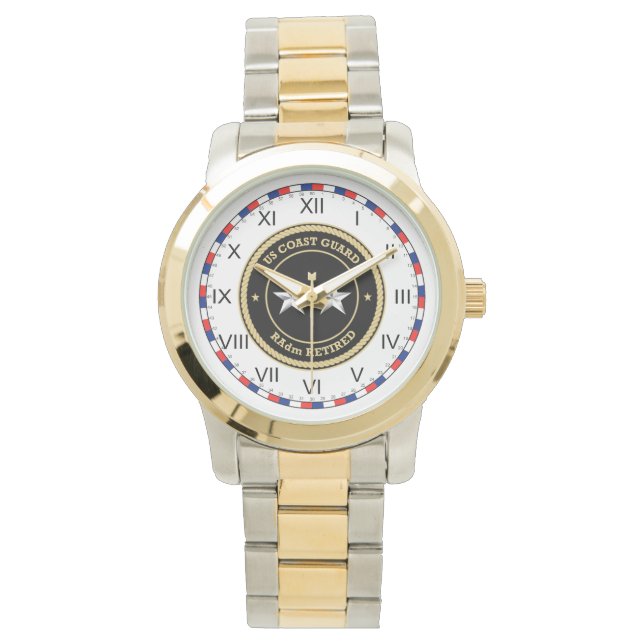 コーストガードRAdm退職したブラックシールド 腕時計 (正面)
