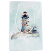 コーストクリスマスライトハウスホリデー ミディアムペーパーバッグ (正面)
