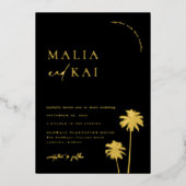 コーストコンテンポラリーシック結婚ズ 箔招待状 (正面)