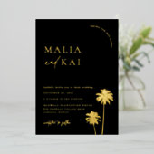 コーストコンテンポラリーシック結婚ズ 箔招待状 (立ち正面)