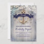 コーストゴールデン航海のいかりベビーシャワー 招待状 (正面)