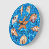 コーストシーモダンシェルトレジャー海カスタム ラージ壁時計 (傾斜)