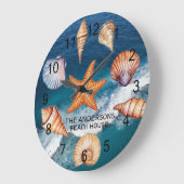 コーストシーモダンシェルトレジャー海カスタム ラージ壁時計 (傾斜)