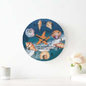 コーストシーモダンシェルトレジャー海カスタム ラージ壁時計 (ホーム)