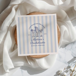 コーストダスティブルーの最後のトーストストライプの スタンダードカクテルナプキン