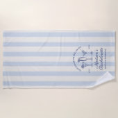 コーストダスティブルーの最後のトーストストライプの ビーチタオル (正面)