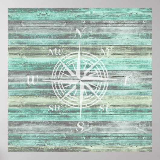 コーストデコ素朴ールコンパスバラ ポスター (正面)