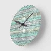 コーストデコ素朴ールコンパスバラ ラウンド壁時計 (傾斜)