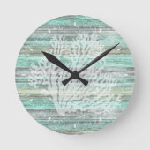 コーストデコ素朴ールサンゴ ラウンド壁時計 (正面)