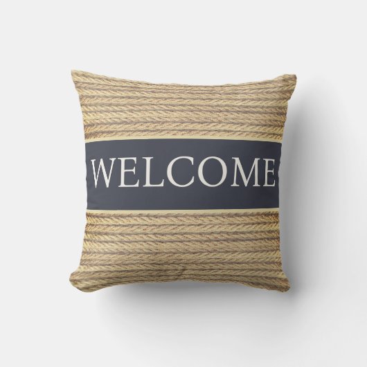 コーストネイビー航海のブルロープビーチレイクウェルカム アウトドアクッション (正面)