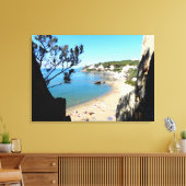 コーストビーチとホテル。デジタルアート、ペイント キャンバスプリント (インサイチュ (リビング))