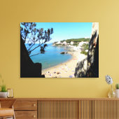 コーストビーチとホテル。デジタルアート、ペイント キャンバスプリント (インサイチュ (リビング))