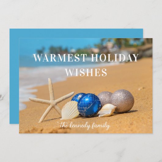 コーストビーチのクリスマスホリデーカード シーズンカード (正面/裏面)