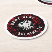 コーストビールラベルテンプレートデザイン ラウンドペーパーコースター (アングル)