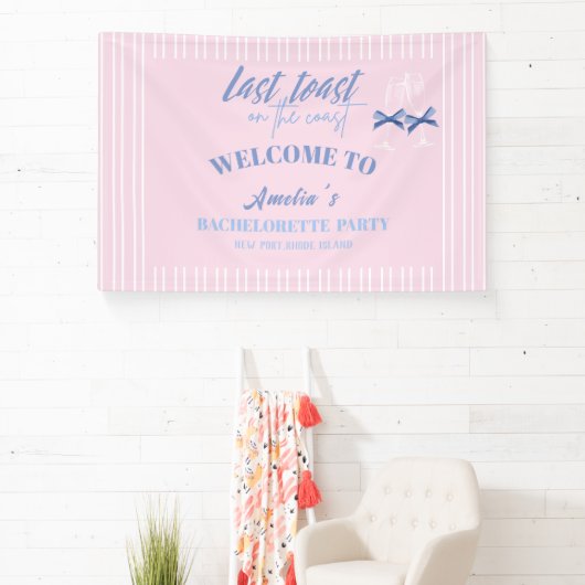 コーストピンクの最後のトーストバチェロレッテ歓迎 横断幕 (インサイチュ)