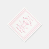 コーストピンクの週末の最後のトーストバチェロレッテ スタンダードカクテルナプキン (角)