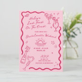 コーストピンクの週末の最後のトーストバチェロレッテ 招待状 (スタンド正面)