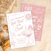 コーストピンクの週末の最後のトーストバチェロレッテ 招待状