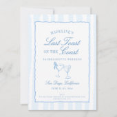 コーストブルーの最後のトーストストライプバチェロレッテ 招待状 (正面)