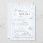 コーストブルーの最後のトーストストライプバチェロレッテ 招待状 (裏面)