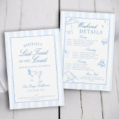 コーストブルーの最後のトーストストライプバチェロレッテ 招待状