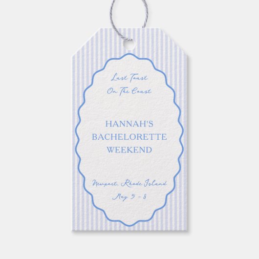 コーストブルーの最後のトーストバチェロレッテ ギフトタグ (正面)