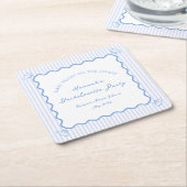 コーストブルーの最後のトーストバチェロレッテ スクエアペーパーコースター (アングル)