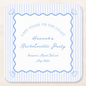 コーストブルーの最後のトーストバチェロレッテ スクエアペーパーコースター (正面)