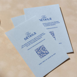 コーストブルーの結婚式詳細カード RSVP QRコード エンクロージャーカード