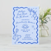 コーストブルーバチェロレッテ週末の最後のトースト 招待状 (スタンド正面)