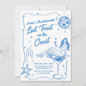 コーストブルーバチェロレッテ週末の最後のトースト 招待状 (正面)