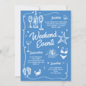 コーストブルーバチェロレッテ週末の最後のトースト 招待状 (裏面)