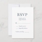 コーストブルーミニマリスト結婚式RSVP 出欠カード (正面)